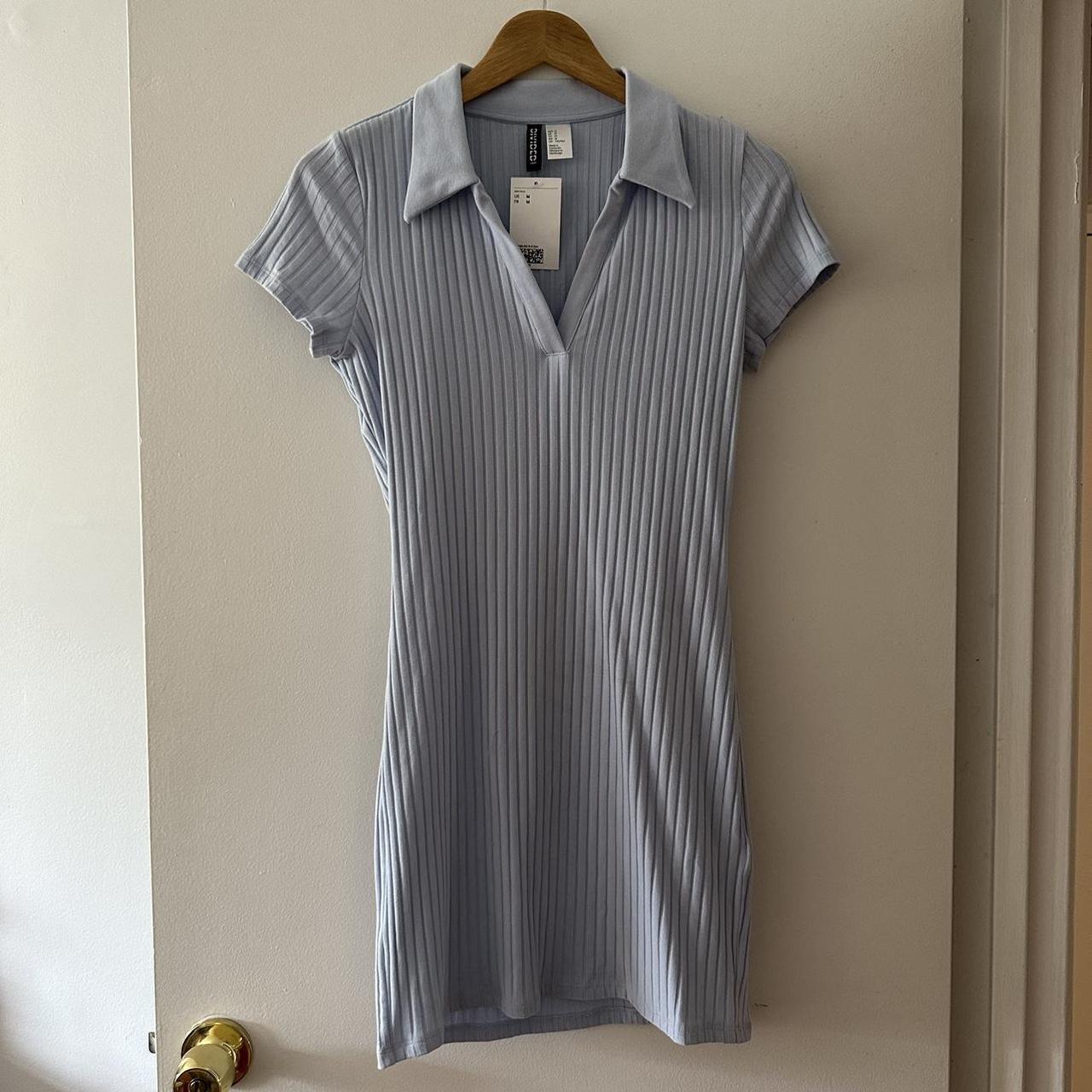New with tags! Baby blue collared fitted dress