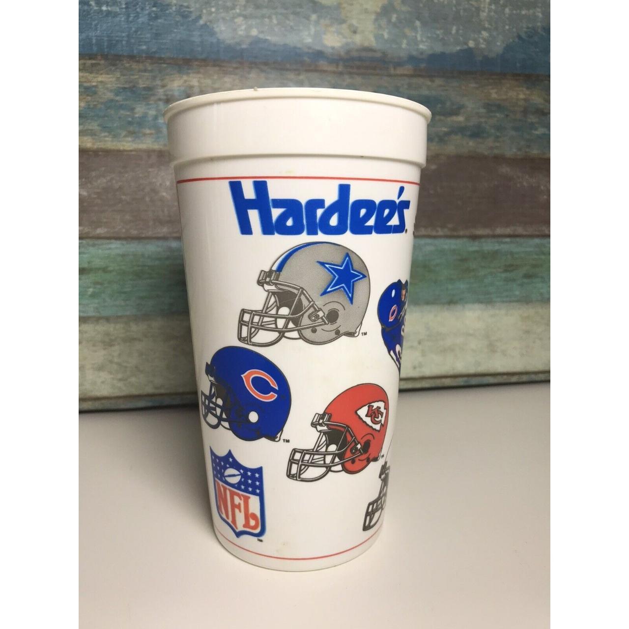 Hardees NFL 1991 Plastic Football Beverage Cup Coca... - Depop