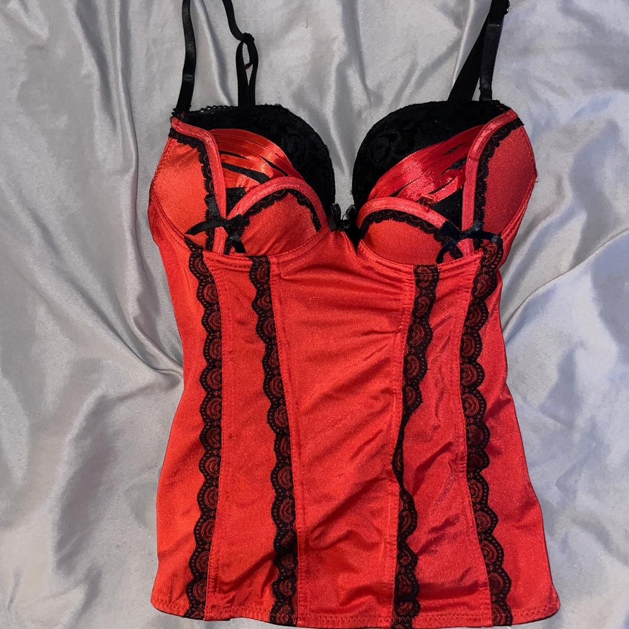 Y2K red and black laced corset lingerie , I have no