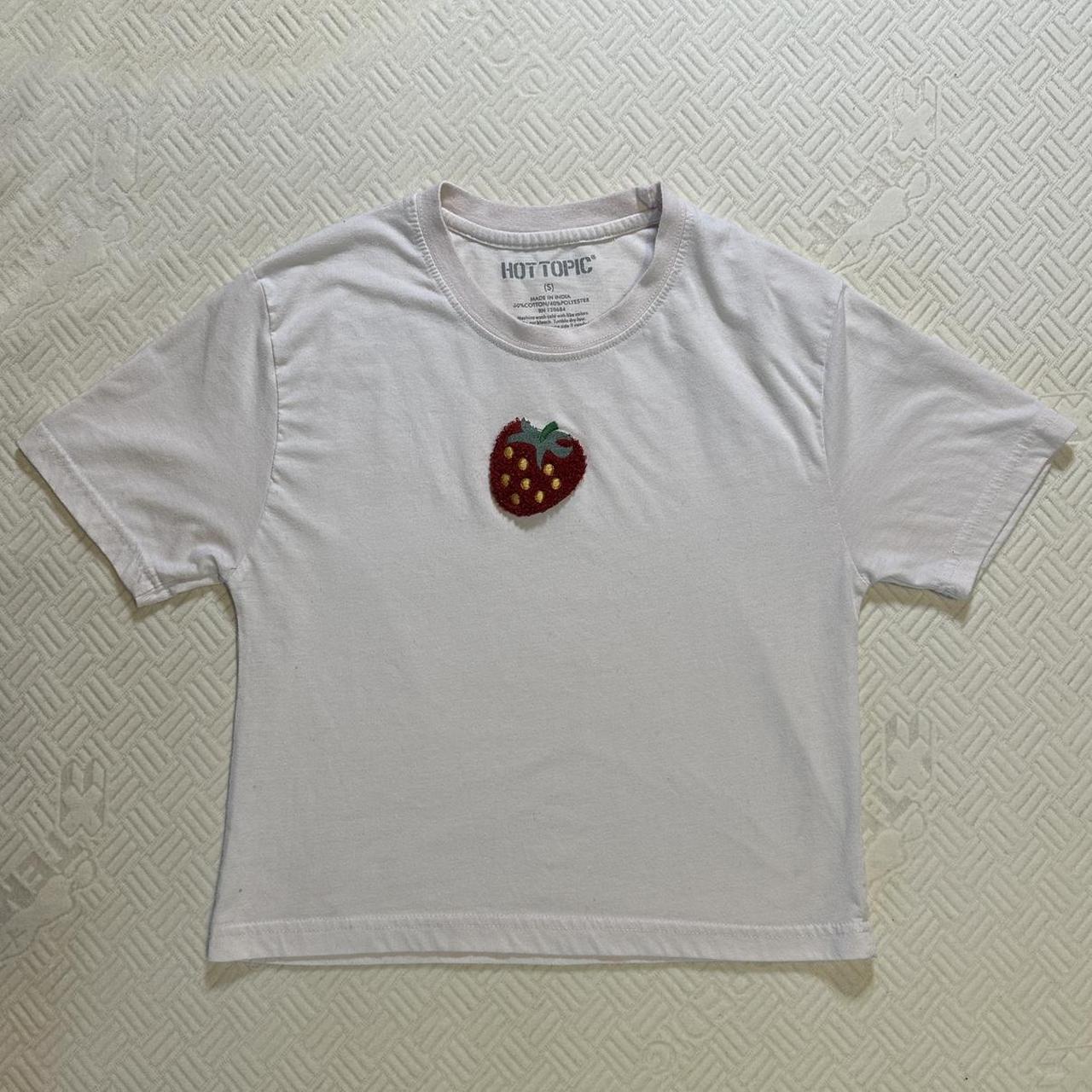 Tricotto Black strawberry shirt Size: small MSRP: - Depop
