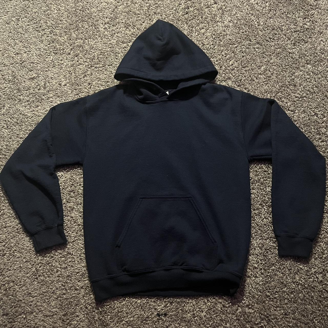 Navy blue blank hoodie - Depop