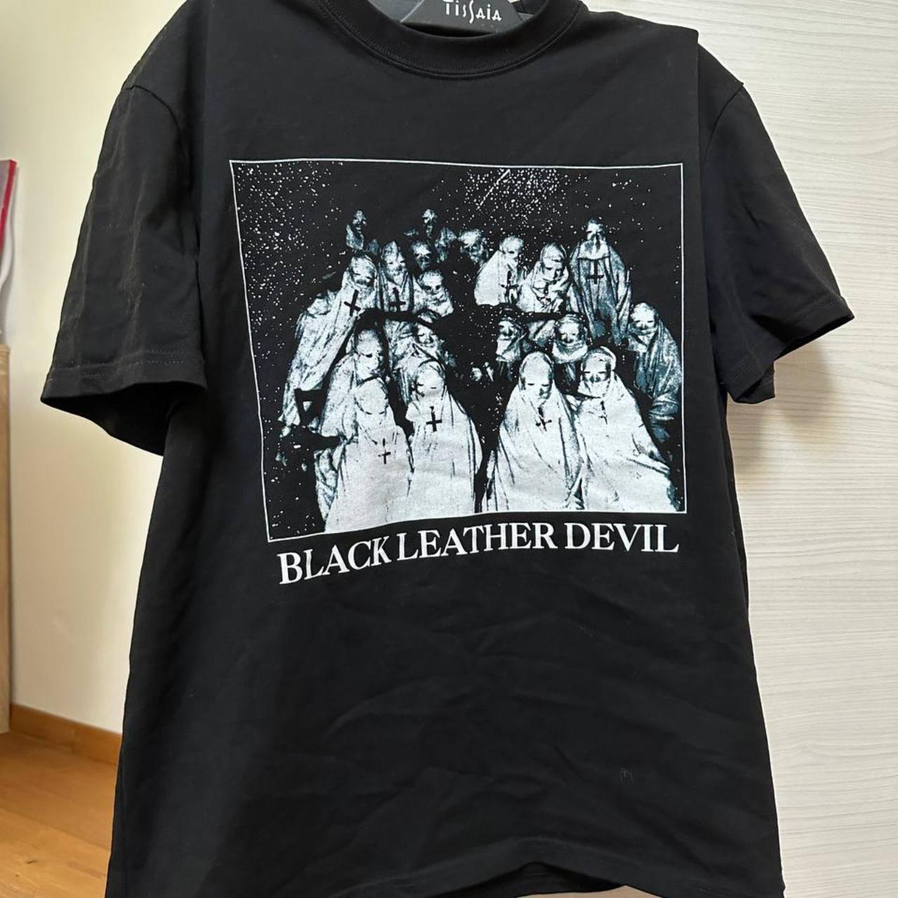 Black Leather Devil Playboi Carti TShirt Condition... Depop