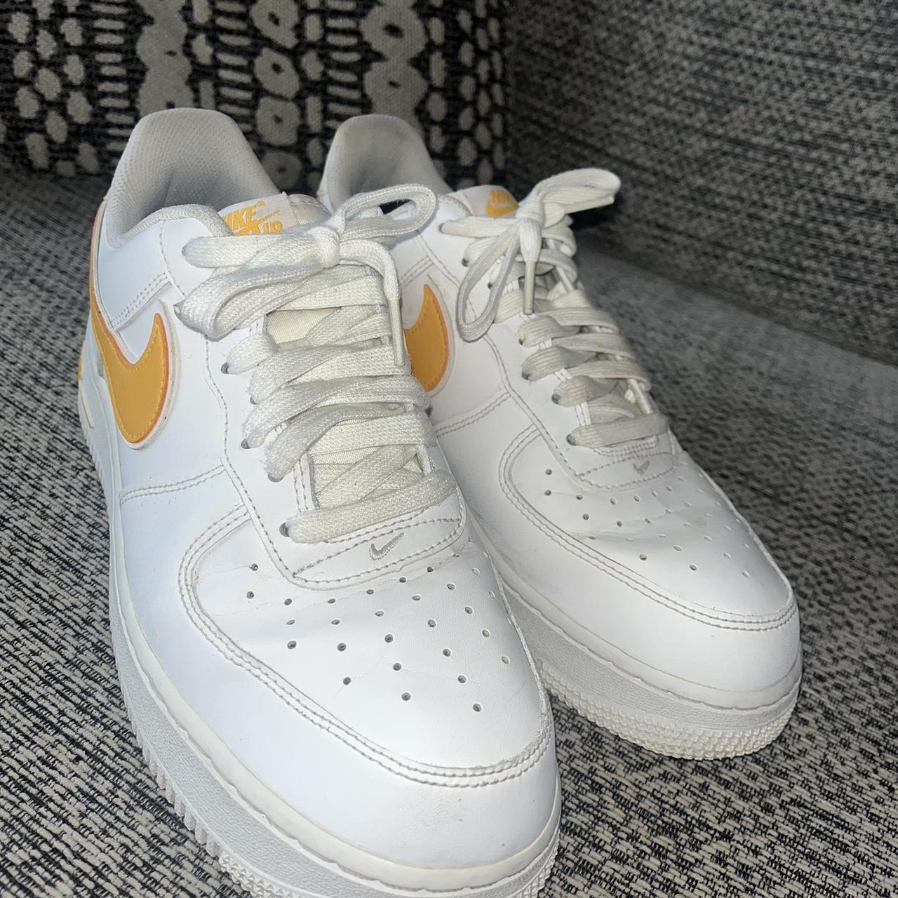 NIKE orange reflective tick airforce 1s good - Depop