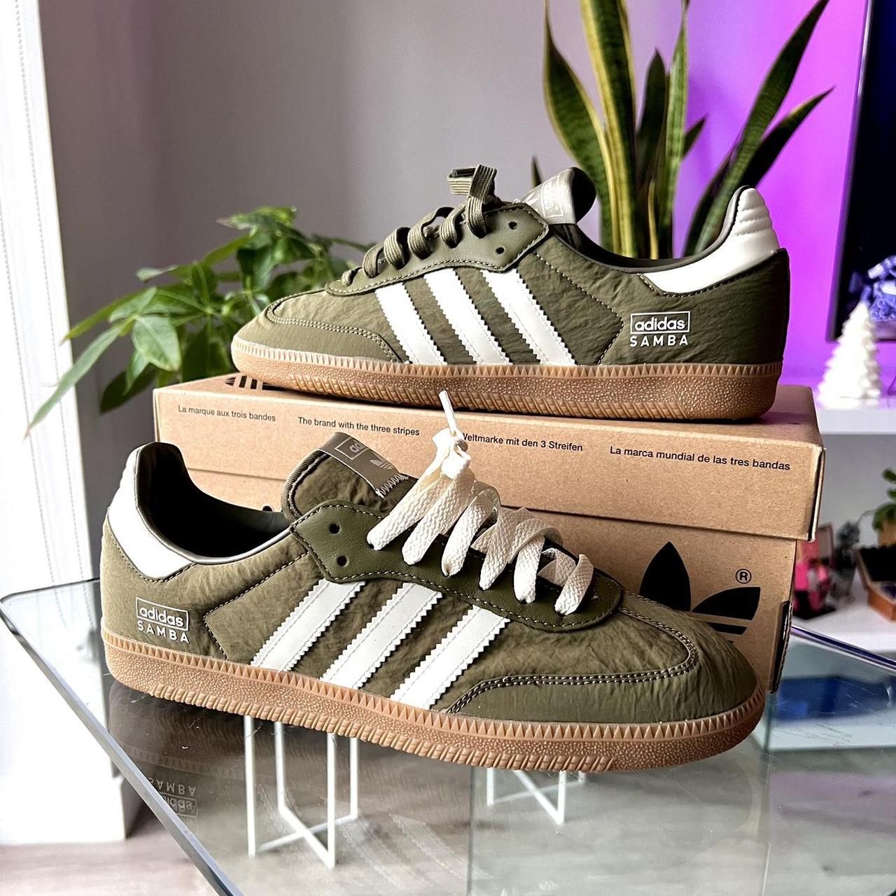 Adidas samba og nylon reflective pack olive green... - Depop