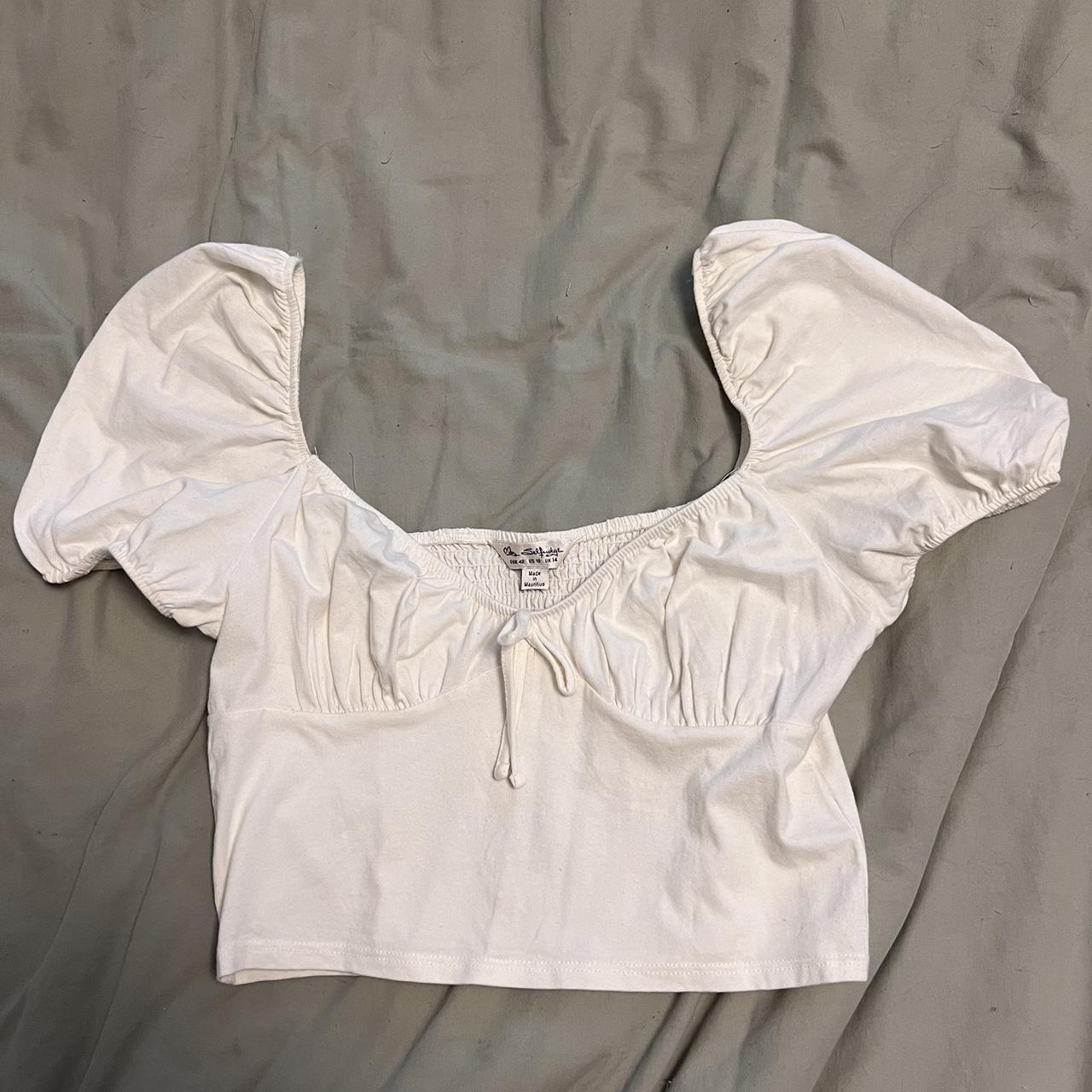 super cute white cottage core top from ASOS. size US... - Depop