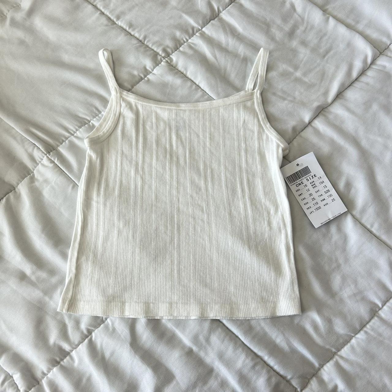 White brandy Melville cotton dress Super stretchy - Depop