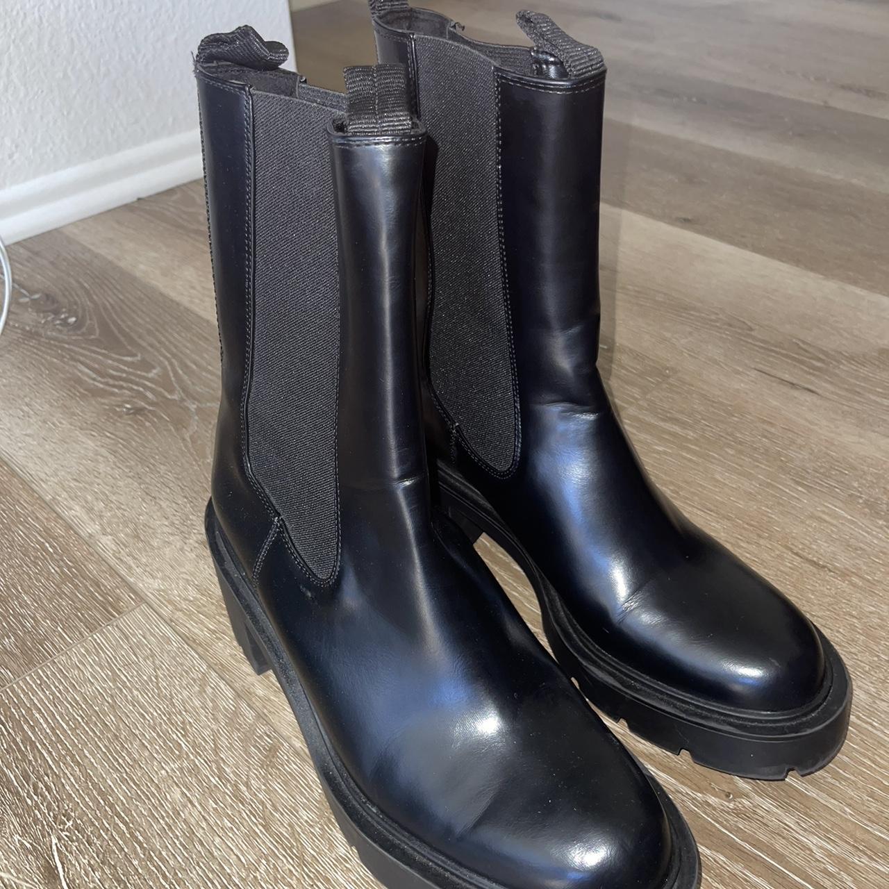 Zara boots with heel. Size 9.5 - Depop