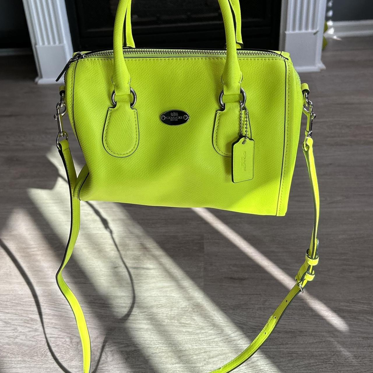 Pre-owned Coach Neon Yellow Leather Mini Bennett Satchel