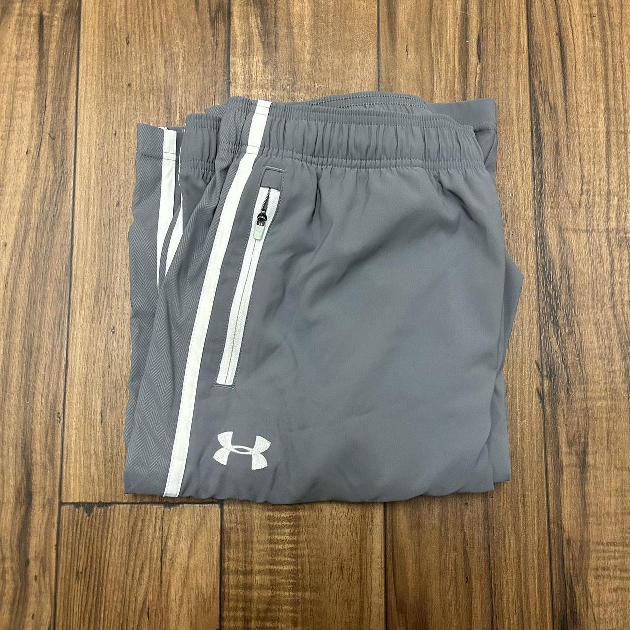 Under Armour Track Pants Loose Fit Drawstring Grey... Depop