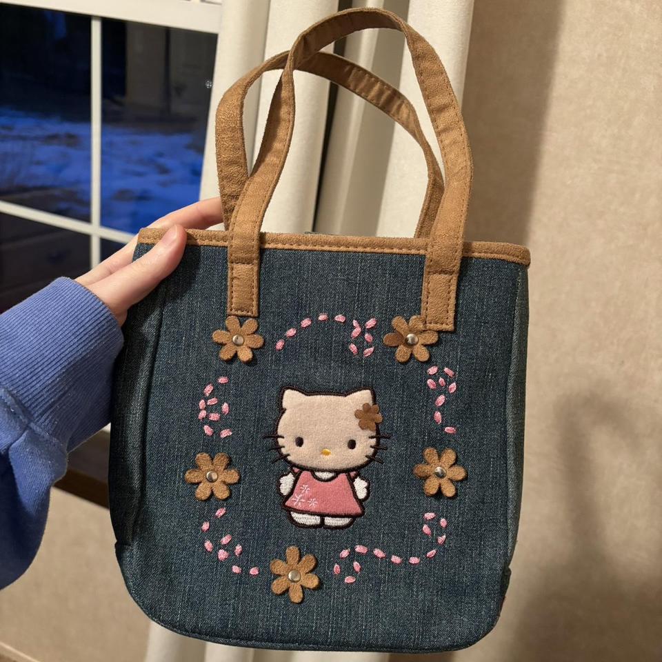 Hello kitty 2009 denim floral bag tote outlets purse