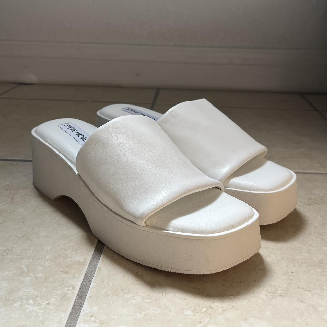 Steve madden white platform sandals online