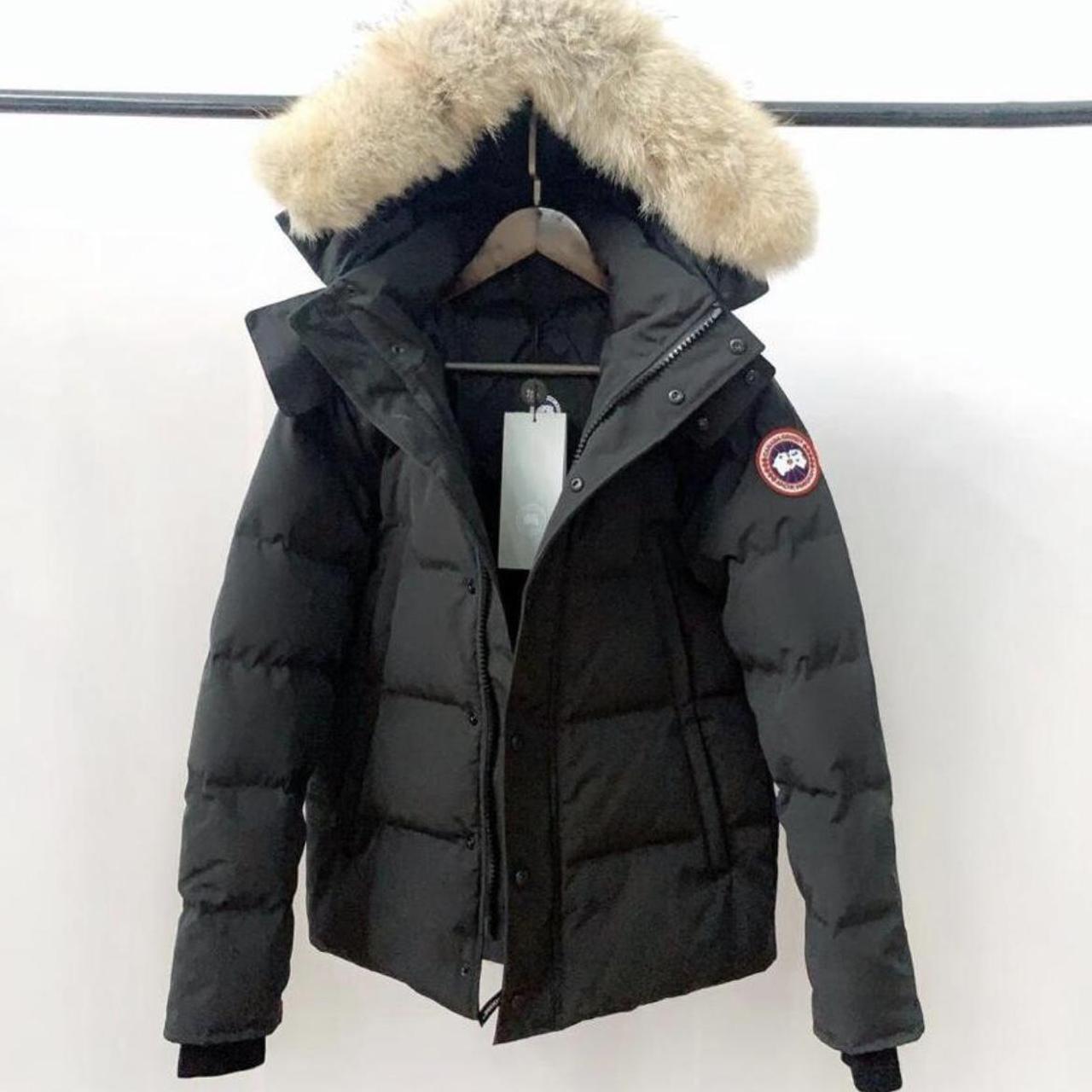 Grey Canada goose coat mint condition all... - Depop