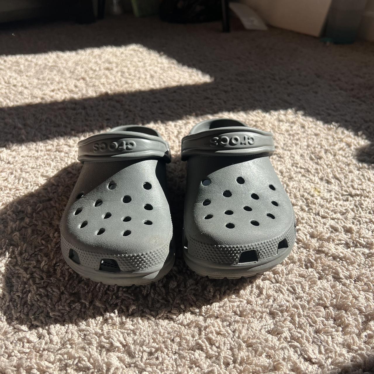 lined crocs grey