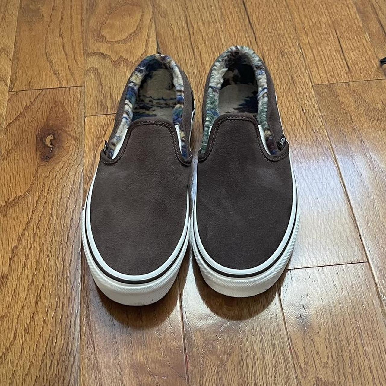 Furry vans hotsell slip ons