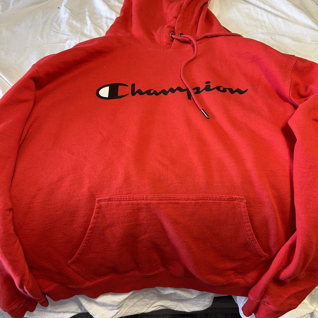 Black and red champion hot sale hoodie