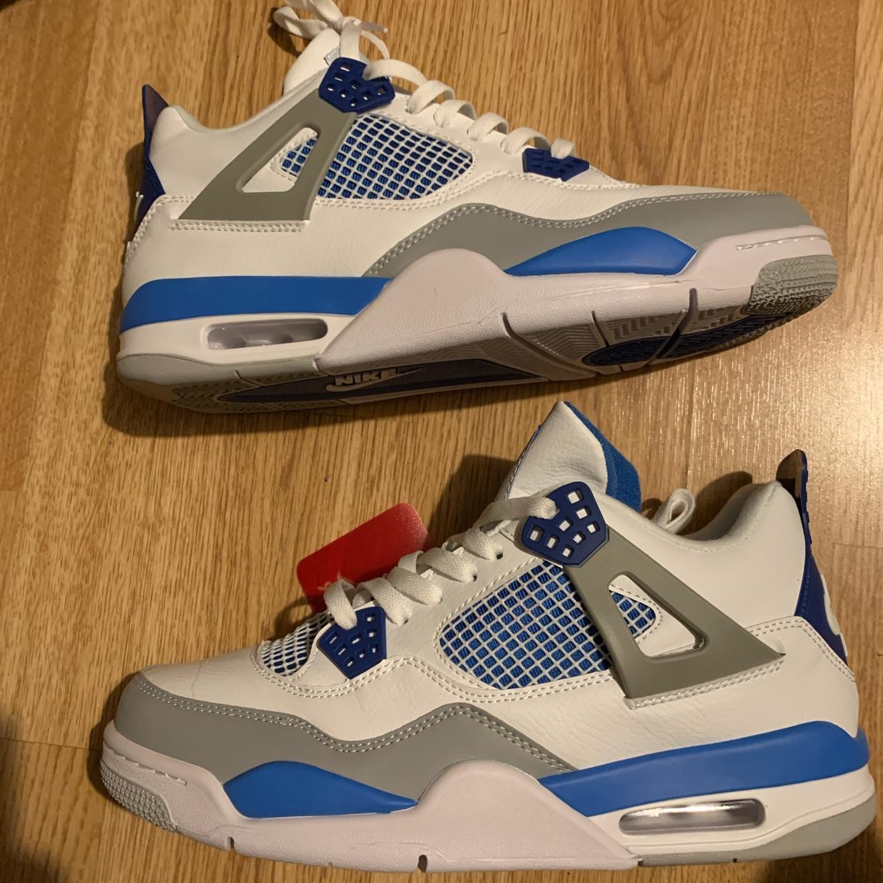 Jordan 4 military blues uk10, I haven’t worn these,... - Depop