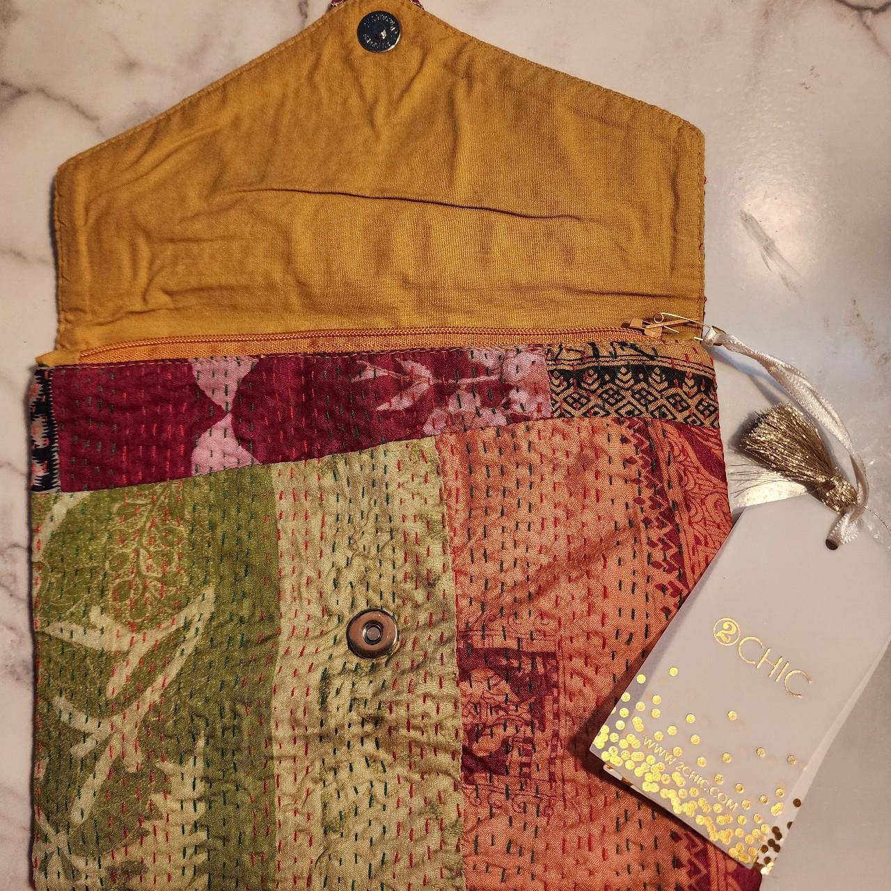 Women's Bag - Multi/Orange – Boho patchwork clutc… - image 2