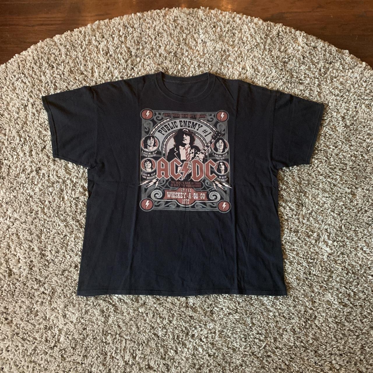 Vintage AC/DC Public enemy shirt - super sick front... - Depop