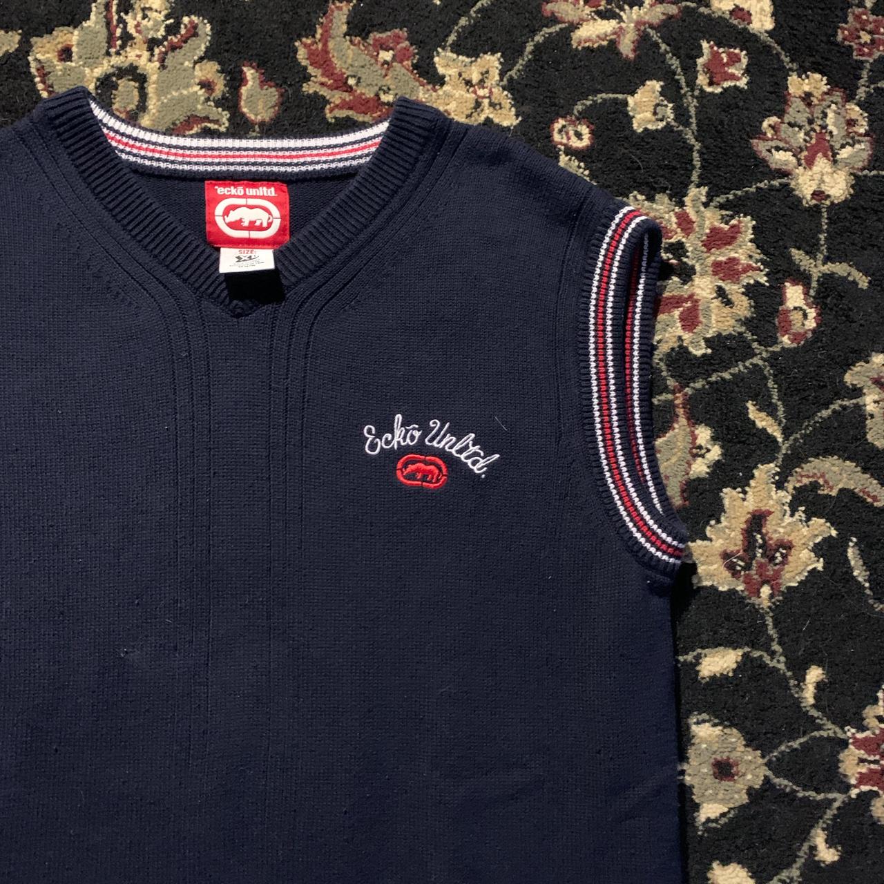Vintage 90s Ecko Unltd Sweater Vest - tagged XL... - Depop