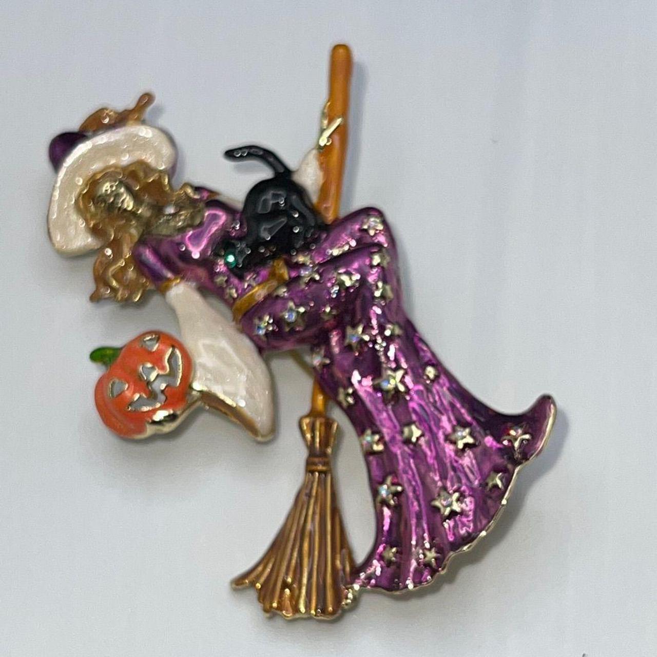 KIRK'S FOLLY BROOCH / CLIP PENDANT Lilac Purple STELLA newest BY STARLIGHT WITCH Gold