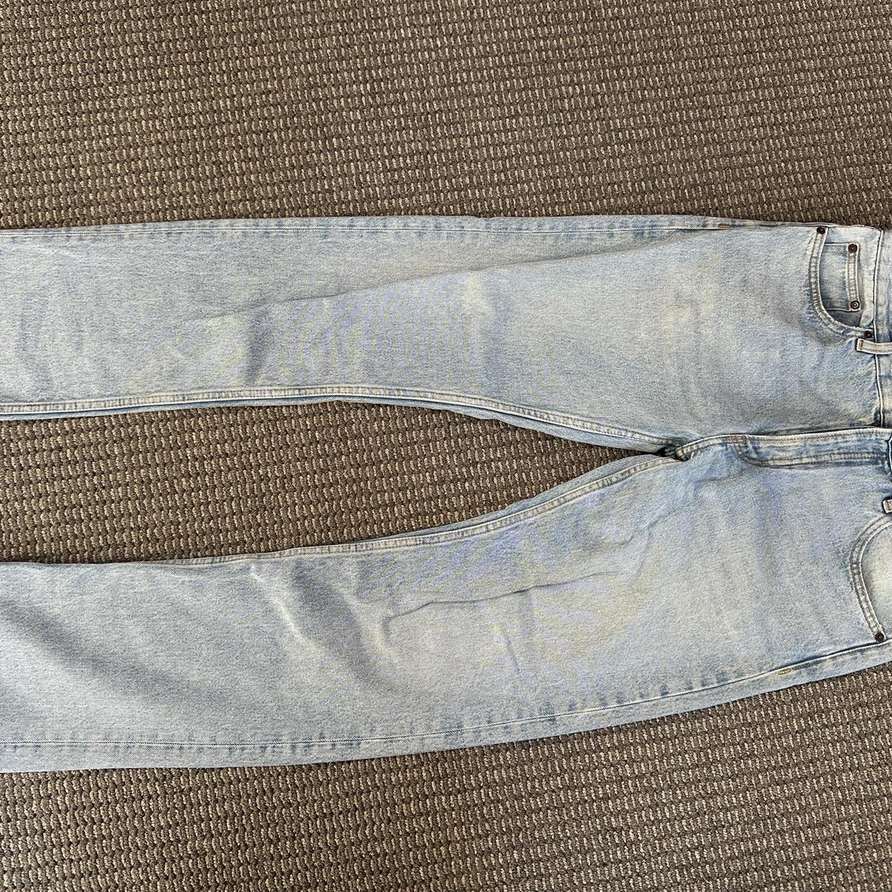 Zara light wash button fly jeans. Size 32. Inseam 31 Depop