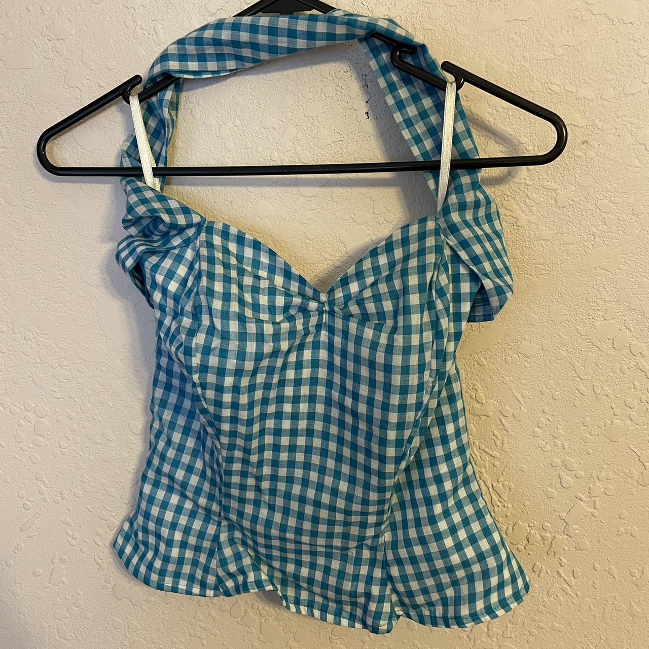 Vivien Of Holloway Gingham Halter Top Size 10 More Depop