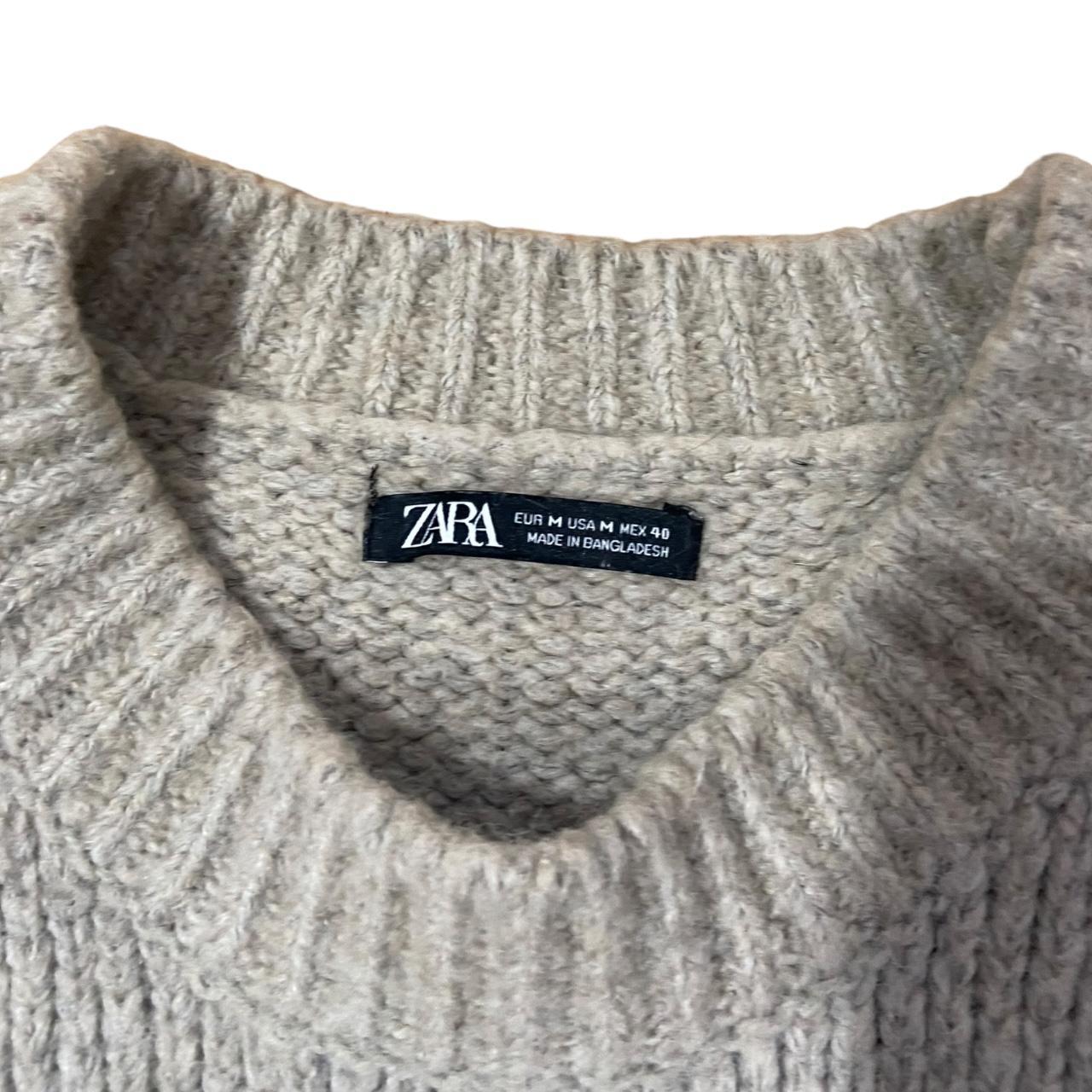 Zara cream knit jumper Size Medium (Boxy Depop