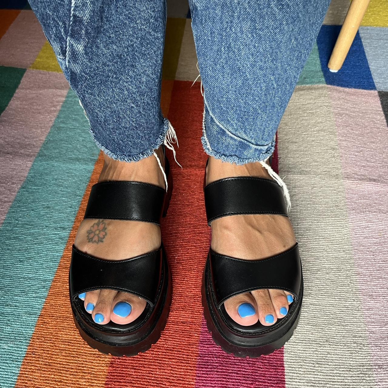 Windsor Smith Thrilled Black Leather Sandals