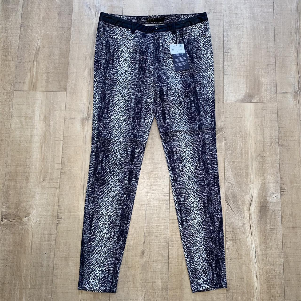 Cream snake print store jeans