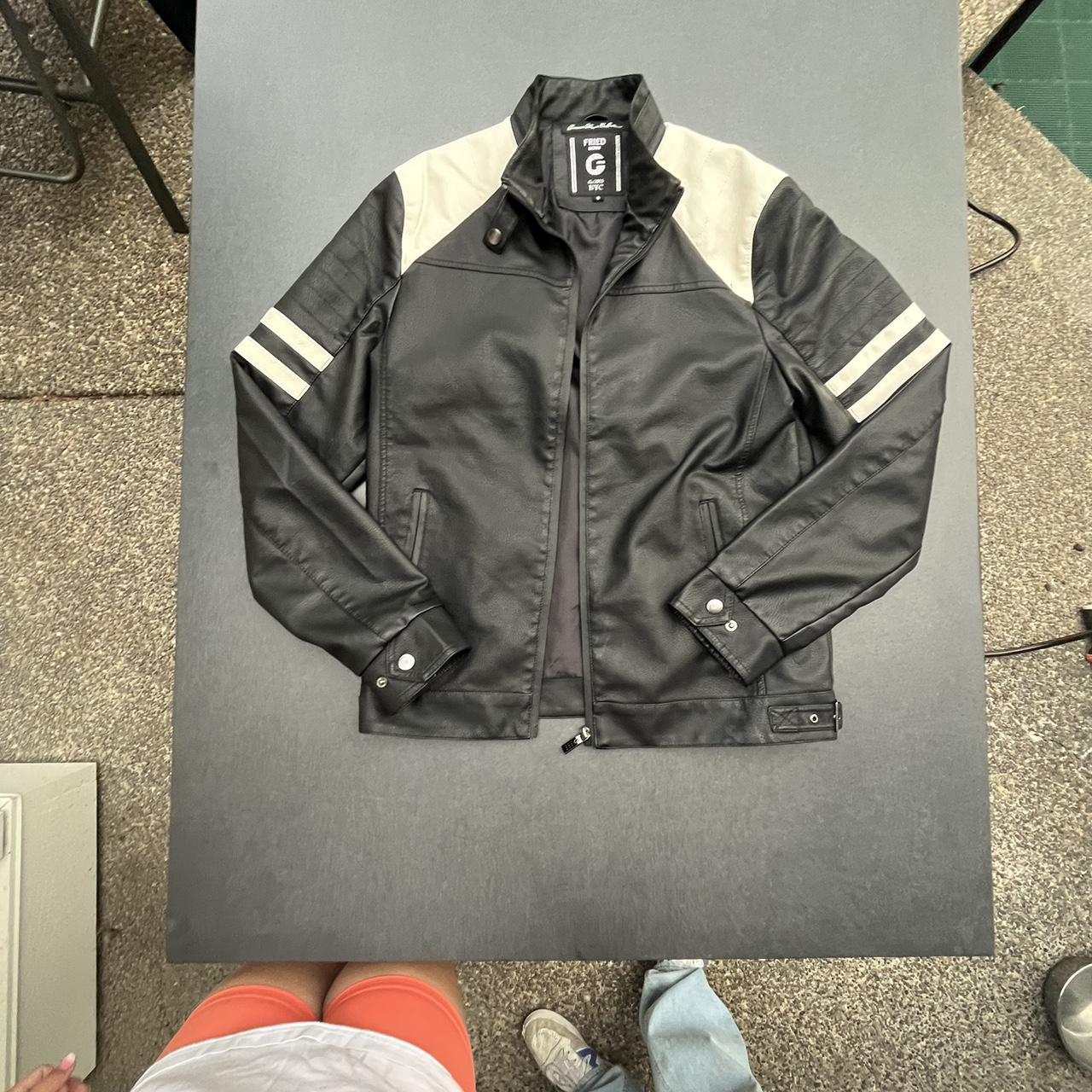 Faux leather jacket - Depop