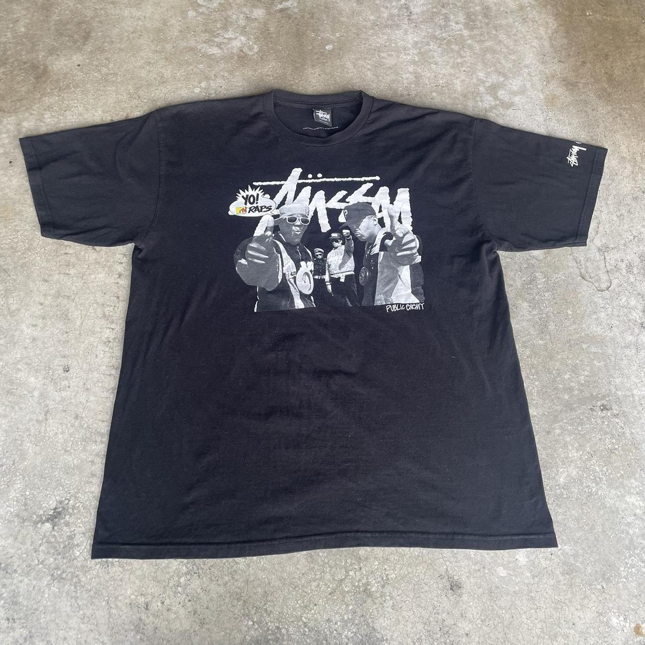 rare stussy x mtv x public enemy yo rap shirt 2013 | Depop