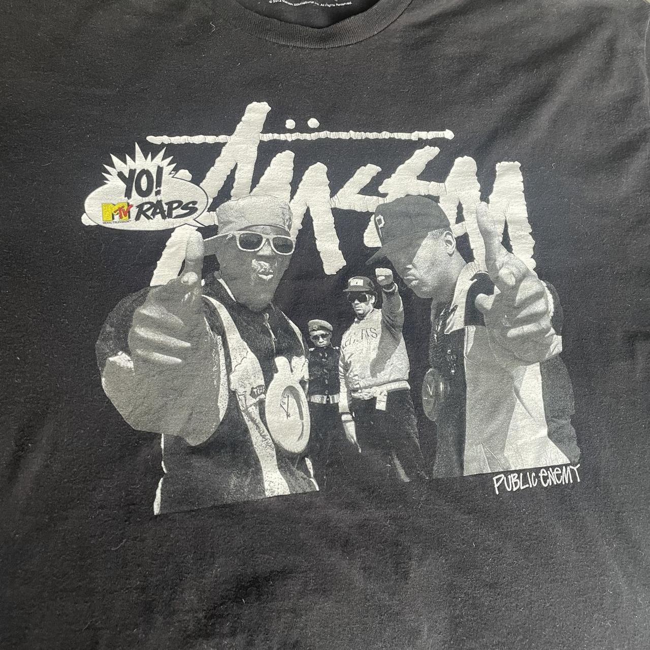 rare stussy x mtv x public enemy yo rap shirt 2013... - Depop