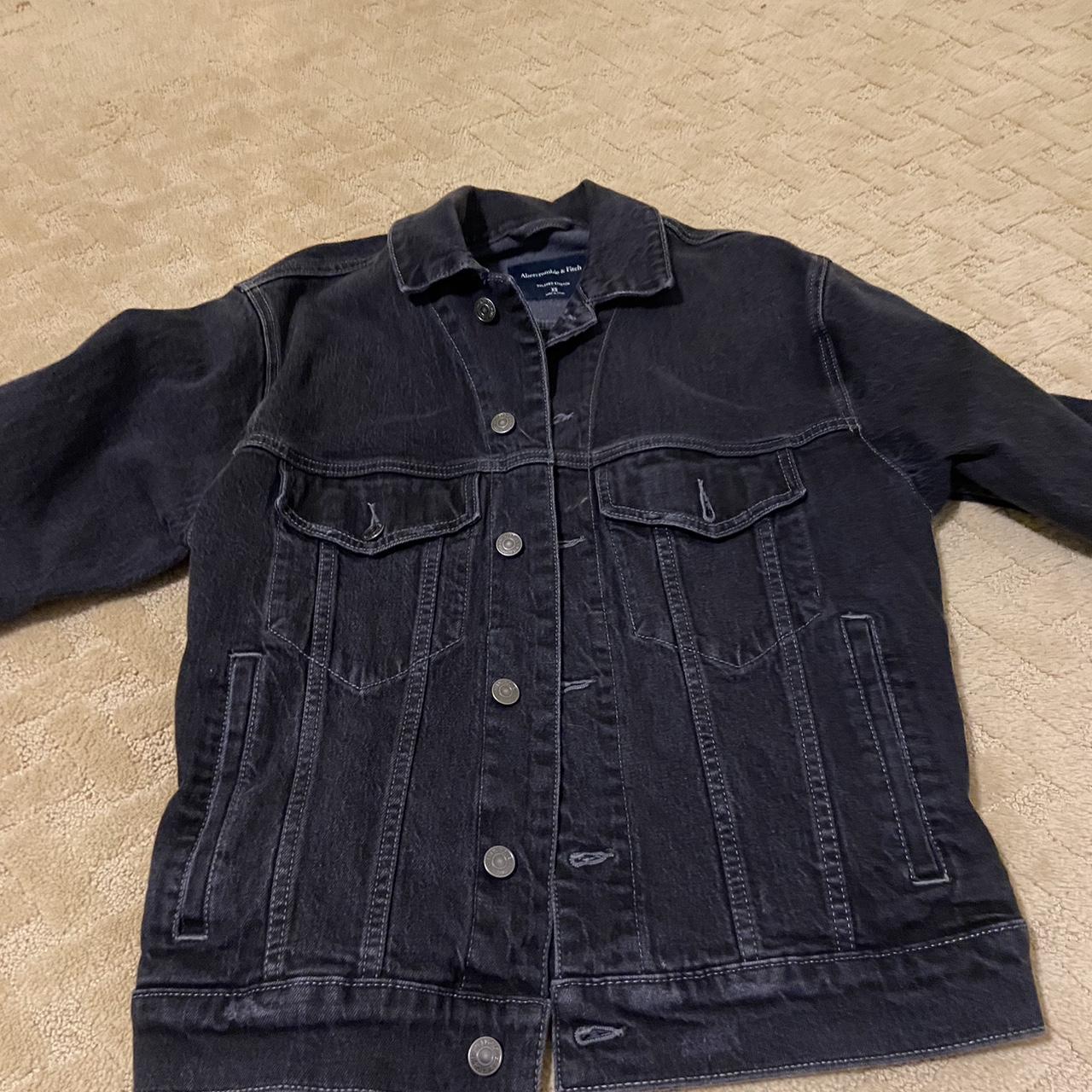 Black jean jacket abercrombie best sale