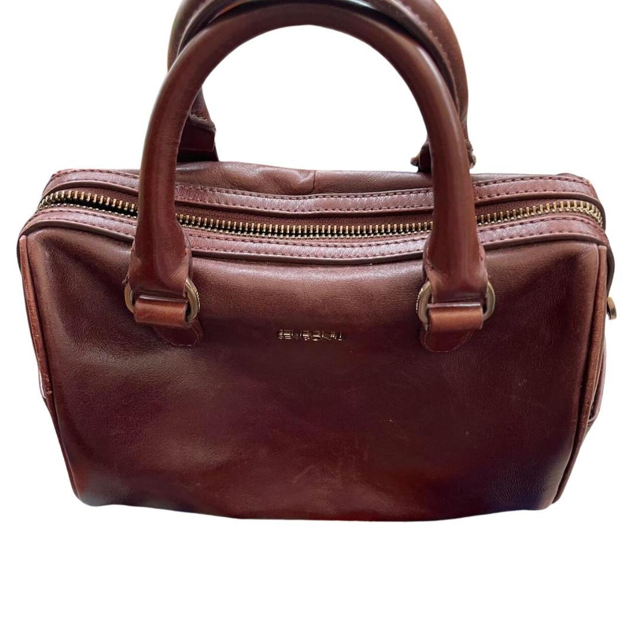 Sembonia brown leather bowler bag Depop