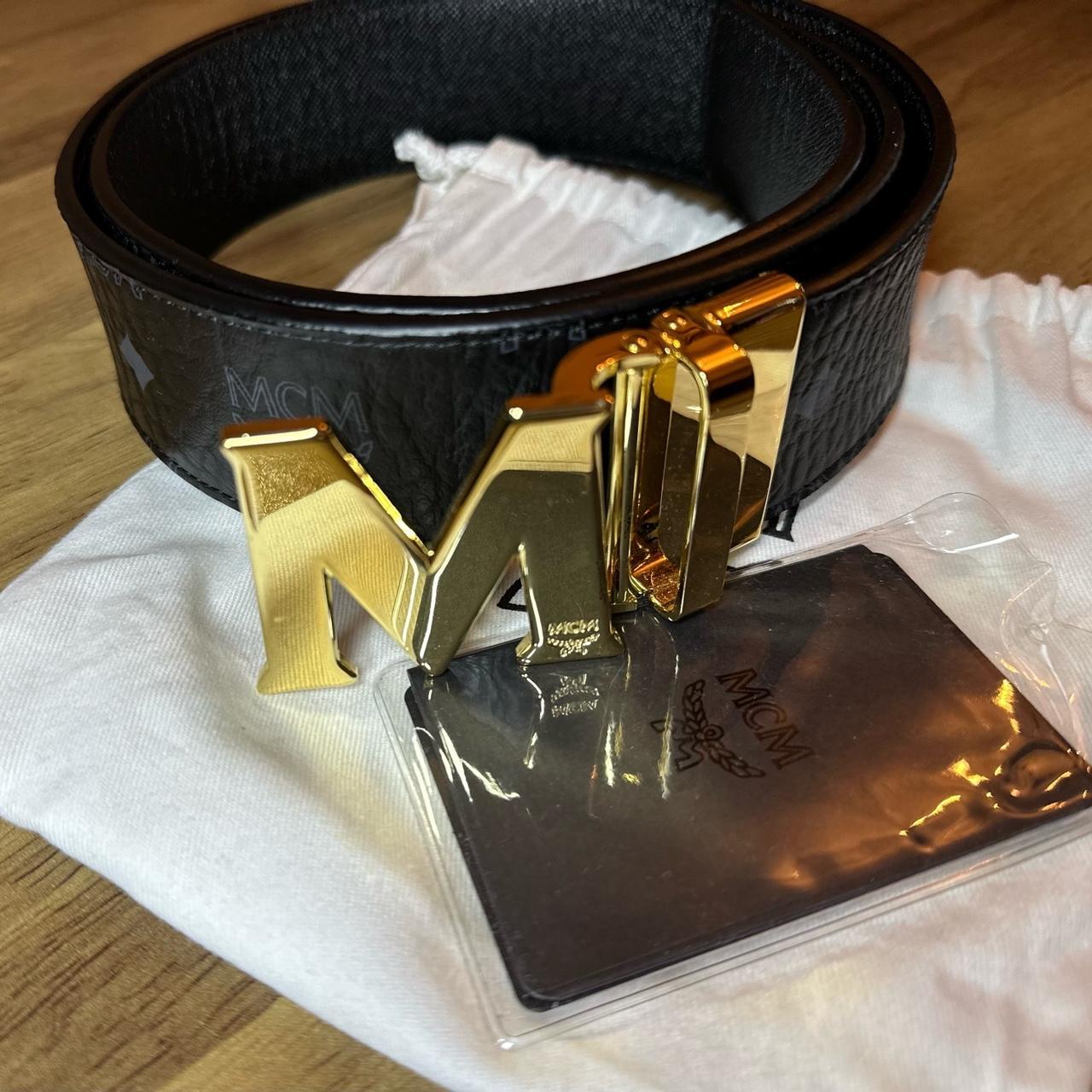 Mcm gold discount belt