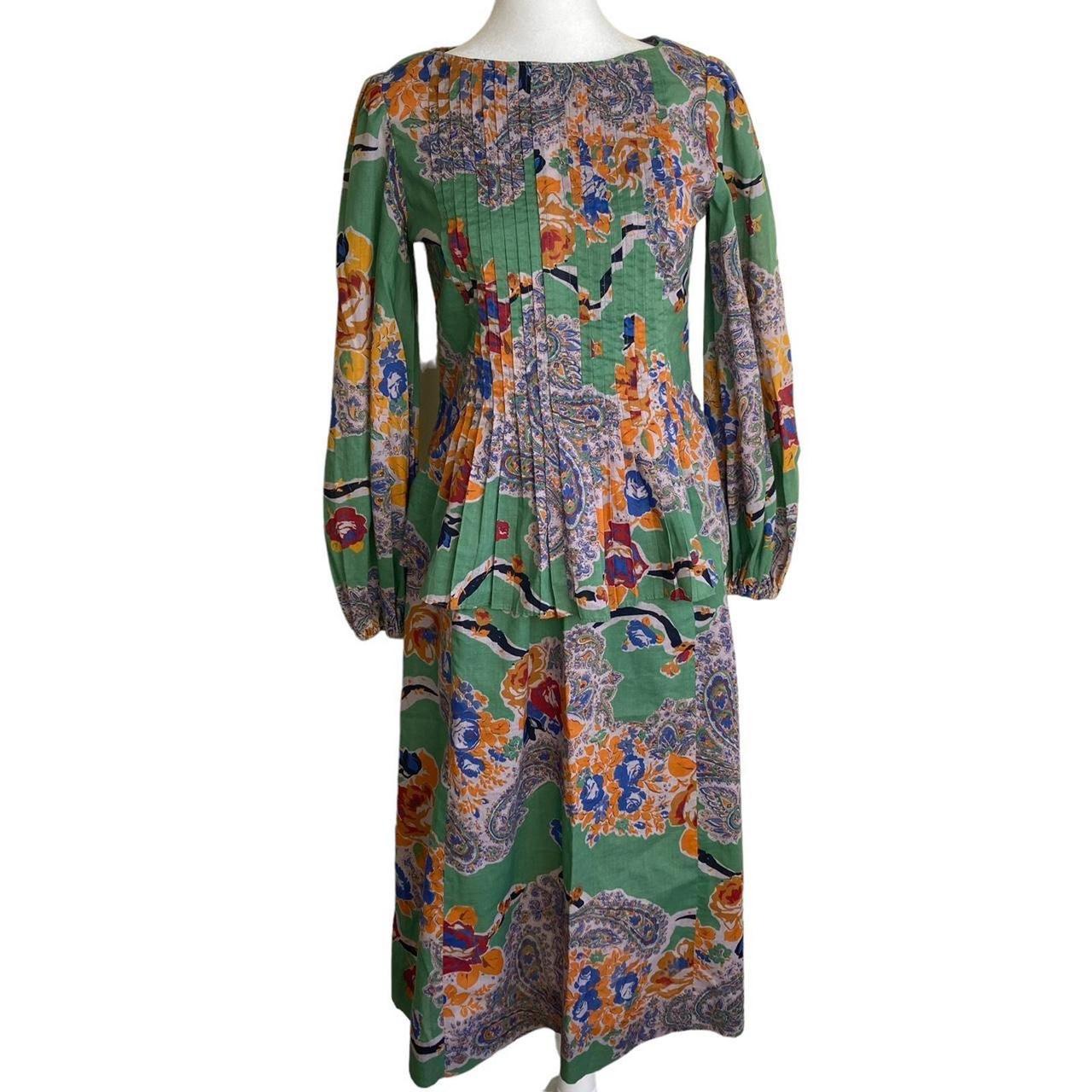 Albert Nipon Women's A-line Dress - Green/Multi -… - image 1