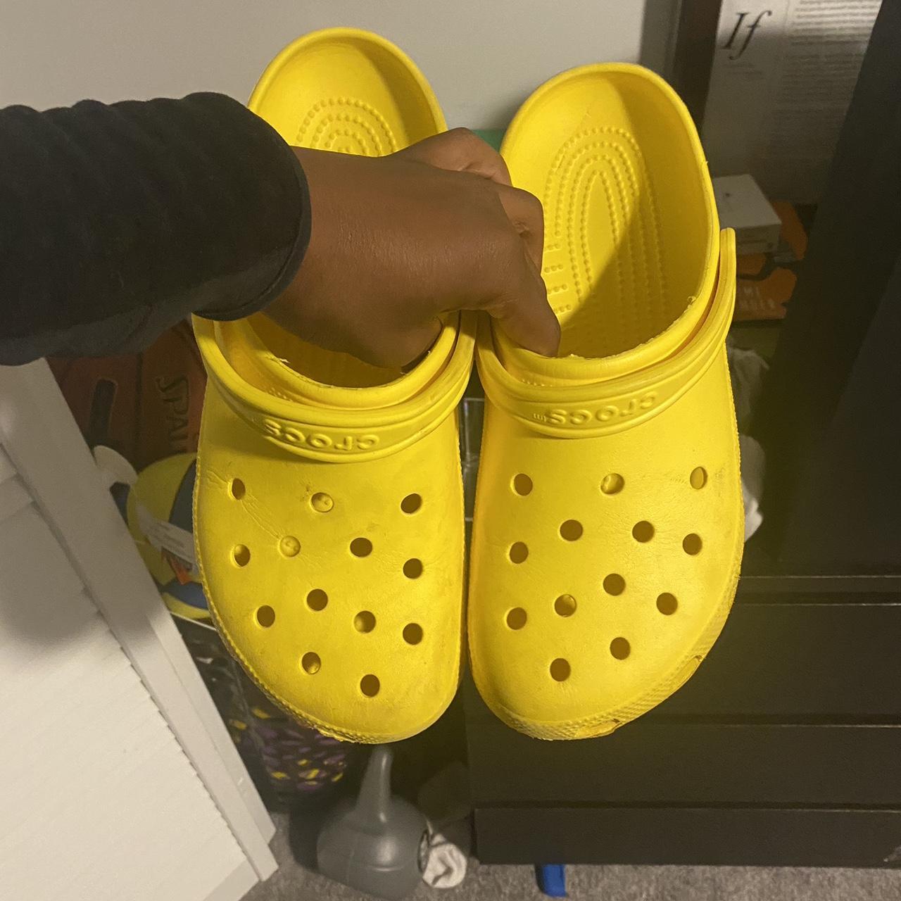 Bright yellow shop crocs