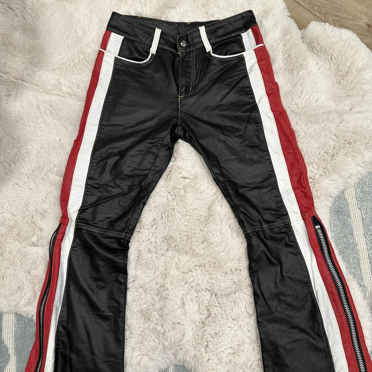 RARE vintage y2k LIP SERVICE faux leather pants... - Depop