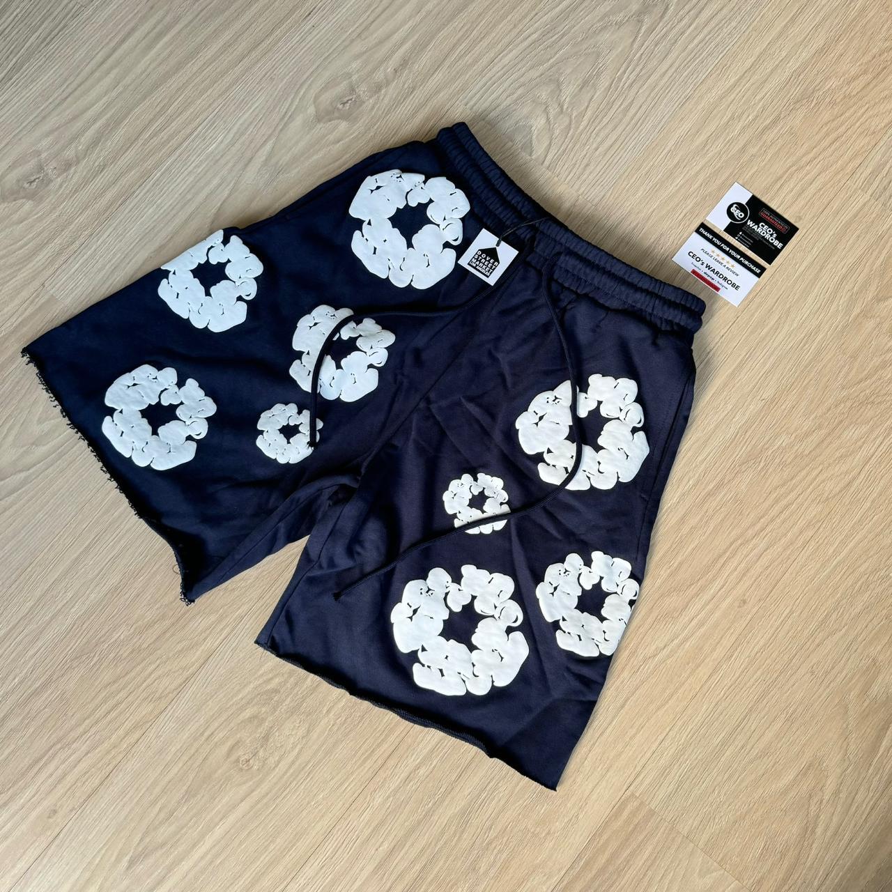 Denim Tears The Cotton Wreath Shorts 'Navy' Brand... - Depop