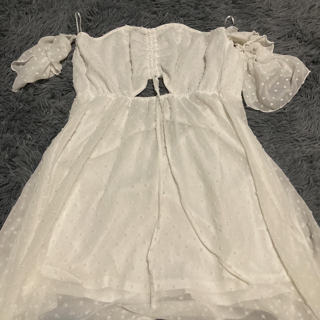 White angel sleeve dress Perfect for a beach or a... - Depop