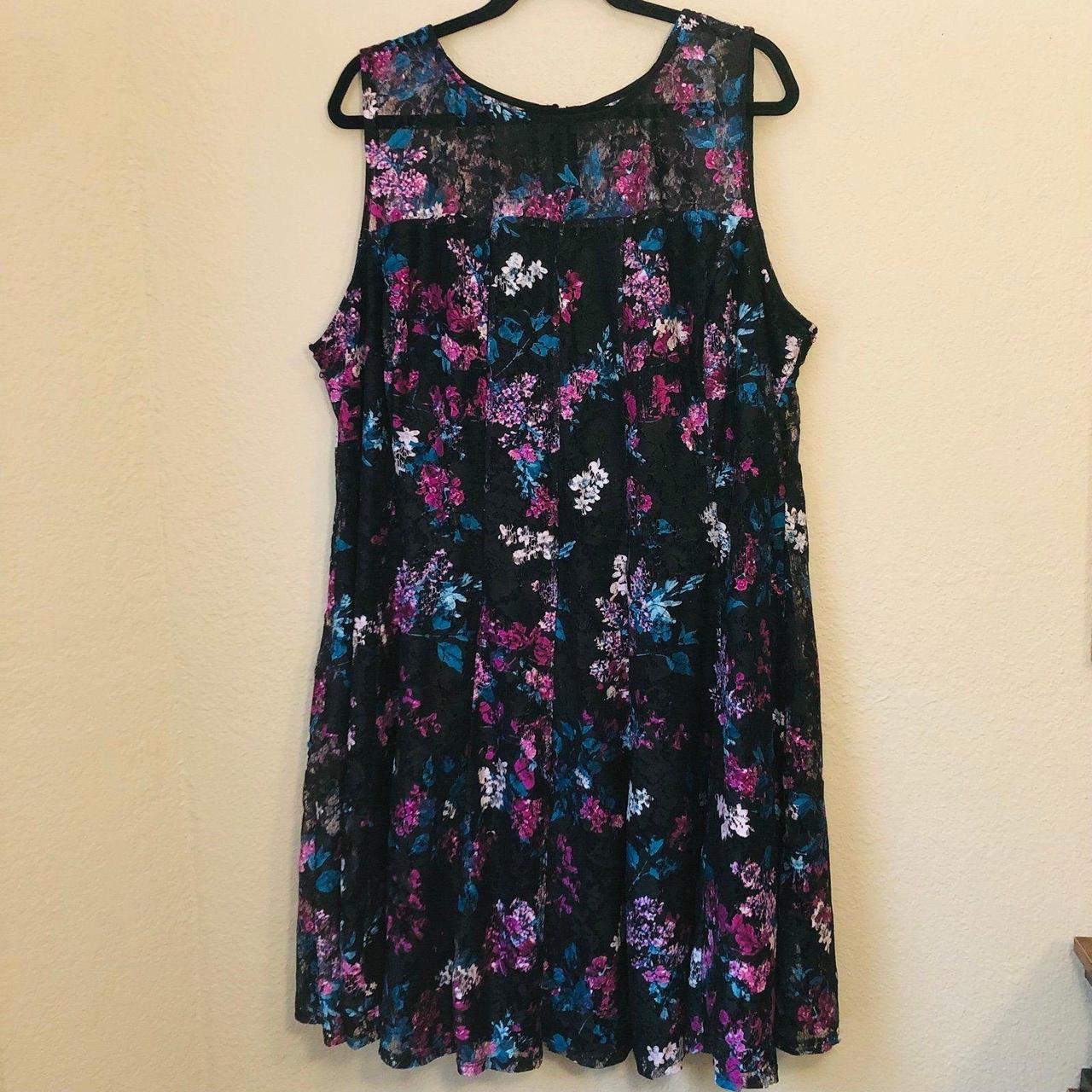 Lane Bryant Black Floral Lace Overlay Sleeveless. Depop