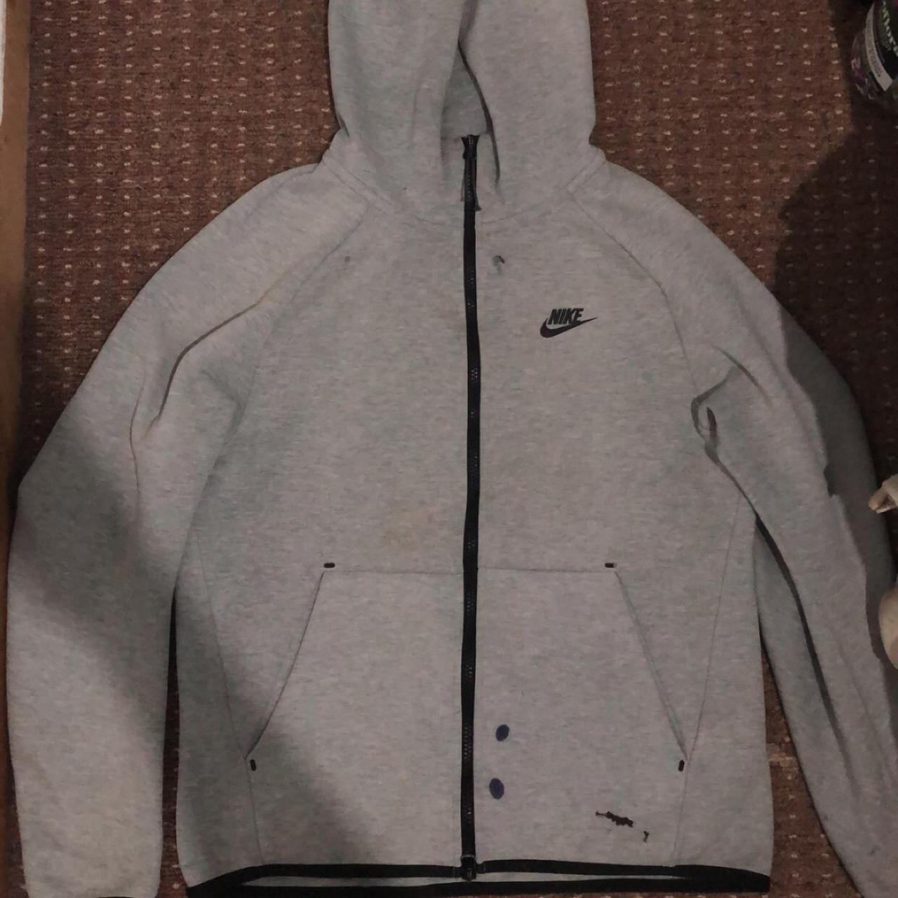 Grey old season nike tech fleece jacket - Depop