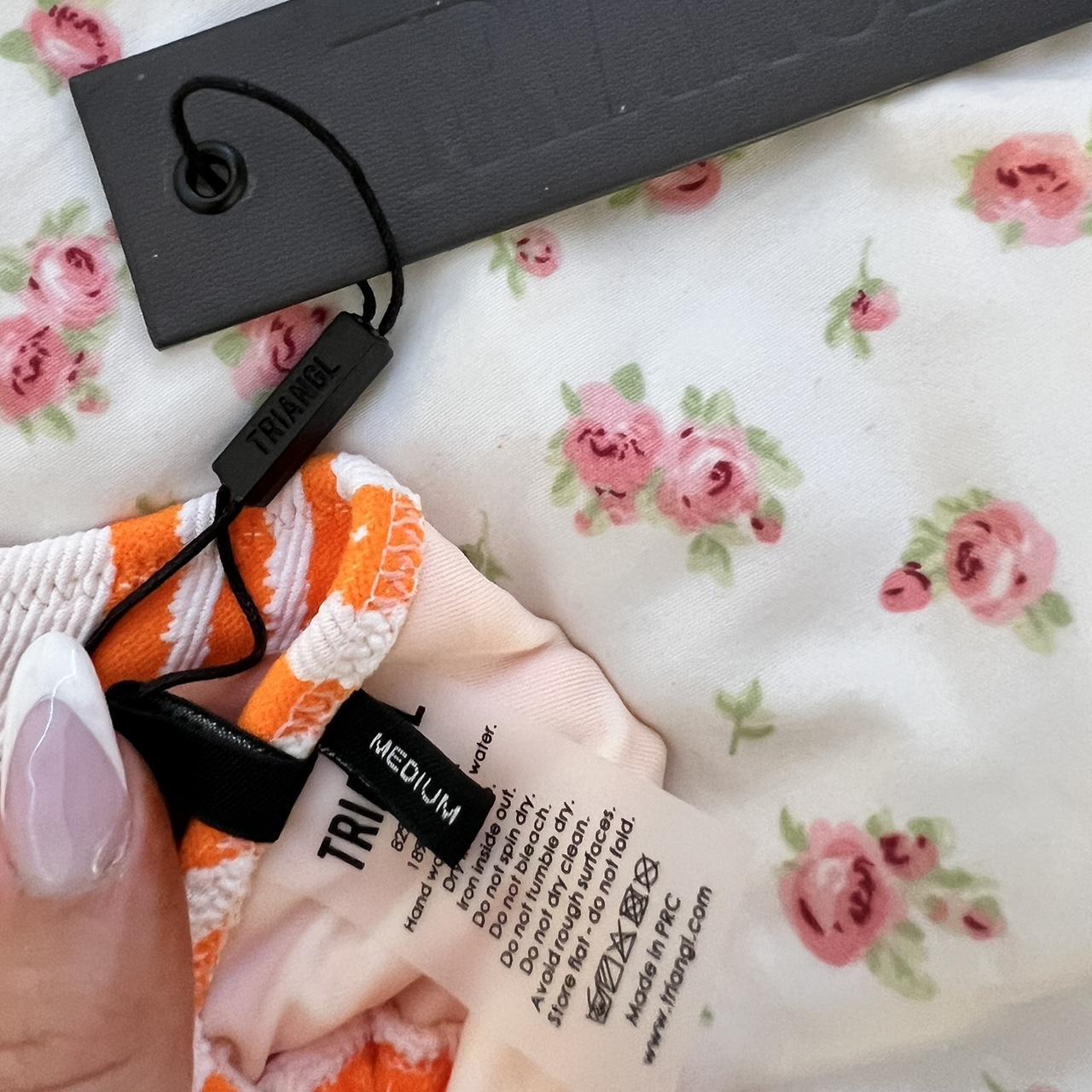 !!RARE!! orange and white zebra print triangl bikini... Depop