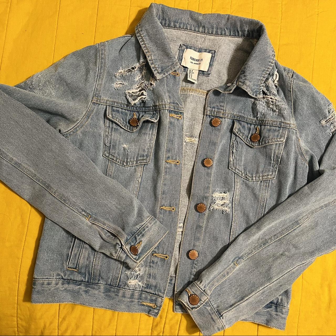 Distressed denim jacket outlet forever 21