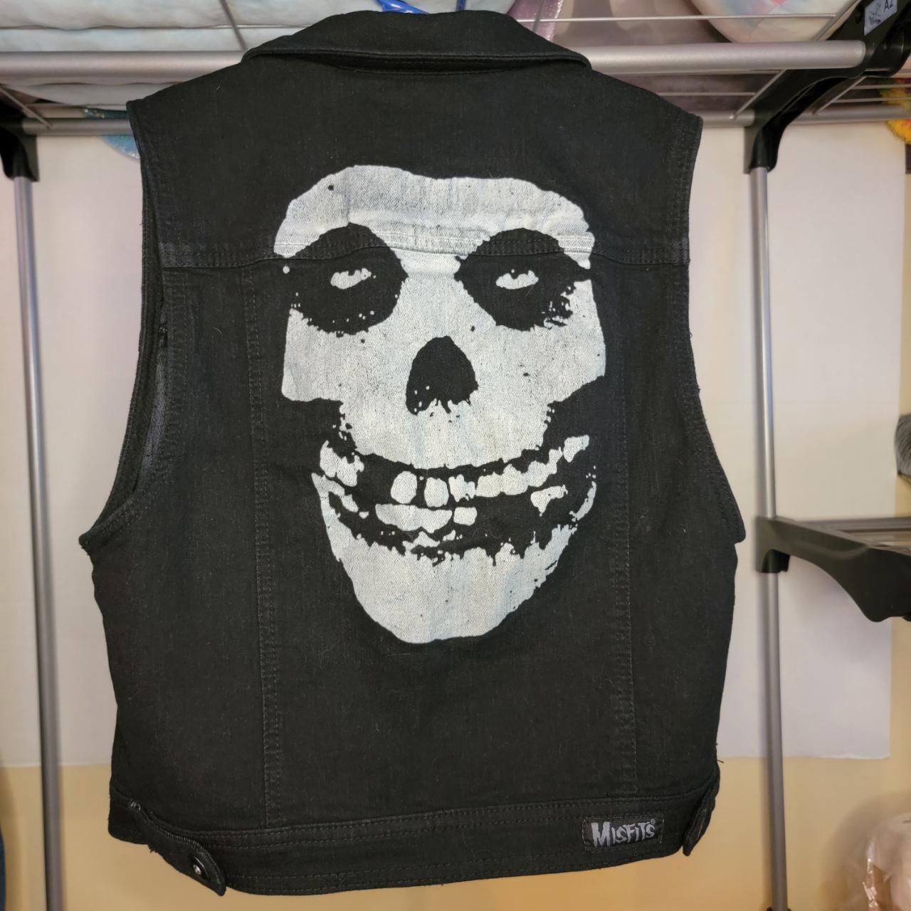 Iron Fist Black Denim Vest Size Youth Medium Misfits Depop