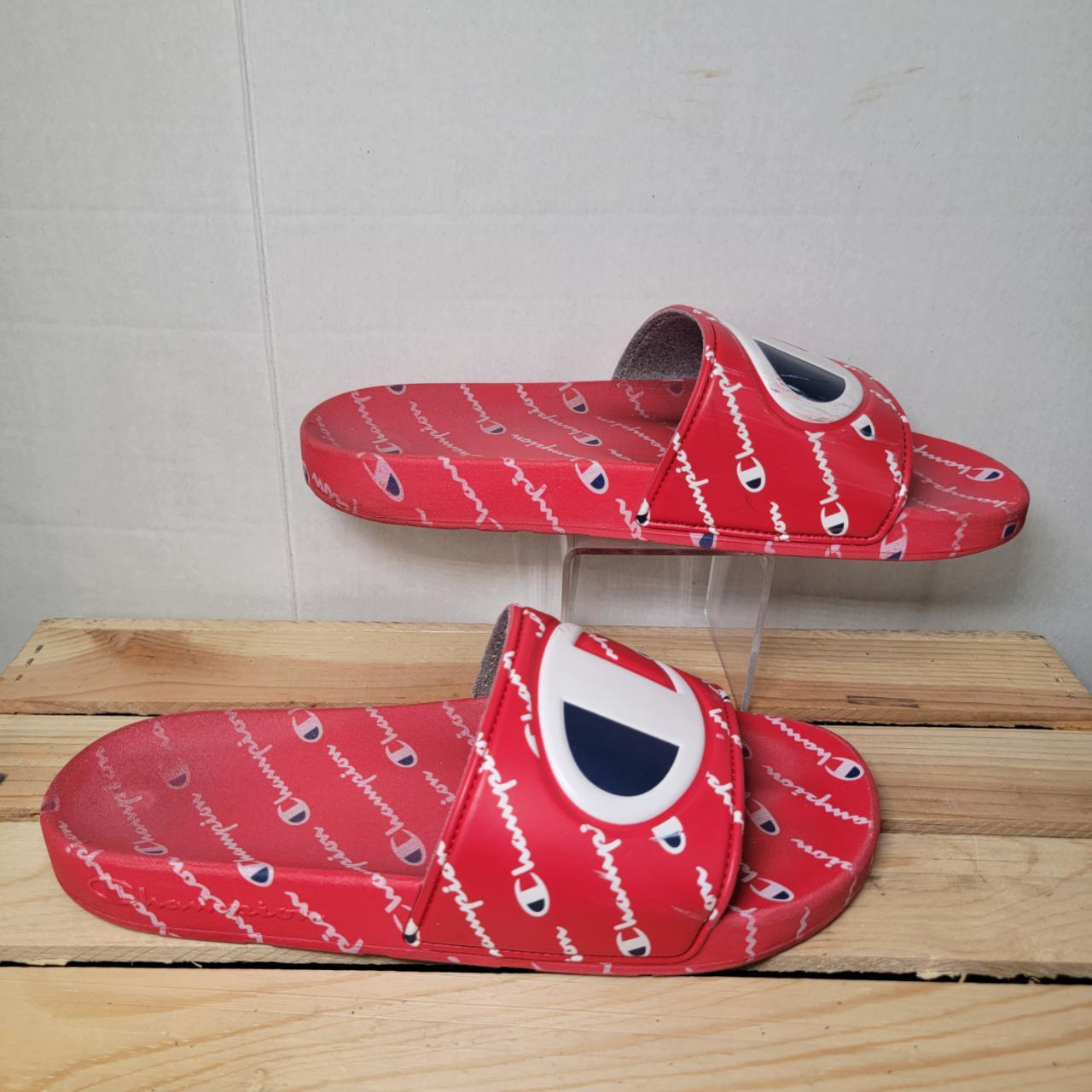 Champion Sliders Red - Size 9M. These sliders have... - Depop