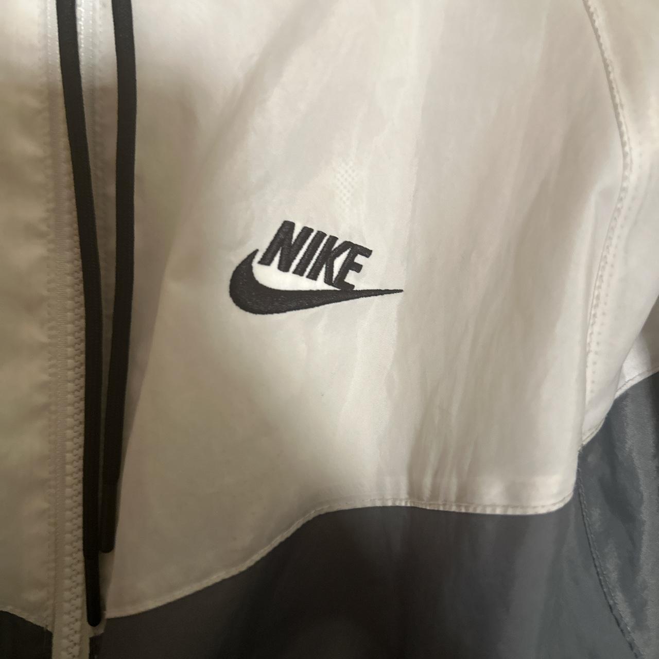 Medium grey and white Nike jacket, worn once Depop