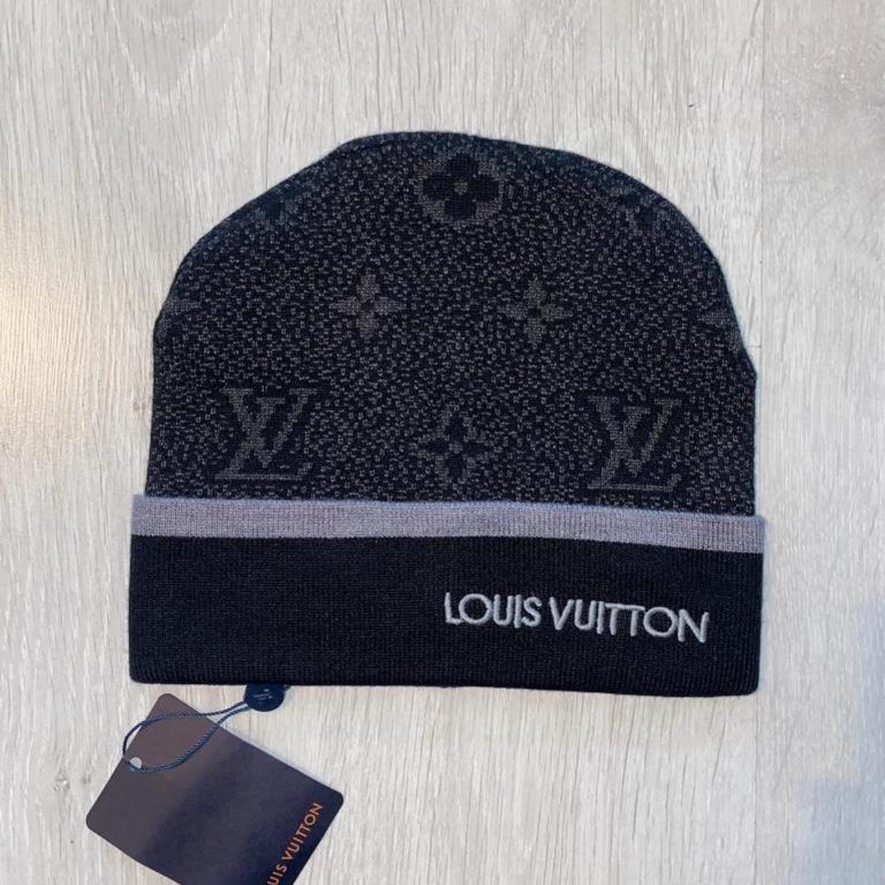 Brand new Black LV beanie Comes with bag and tag - Depop
