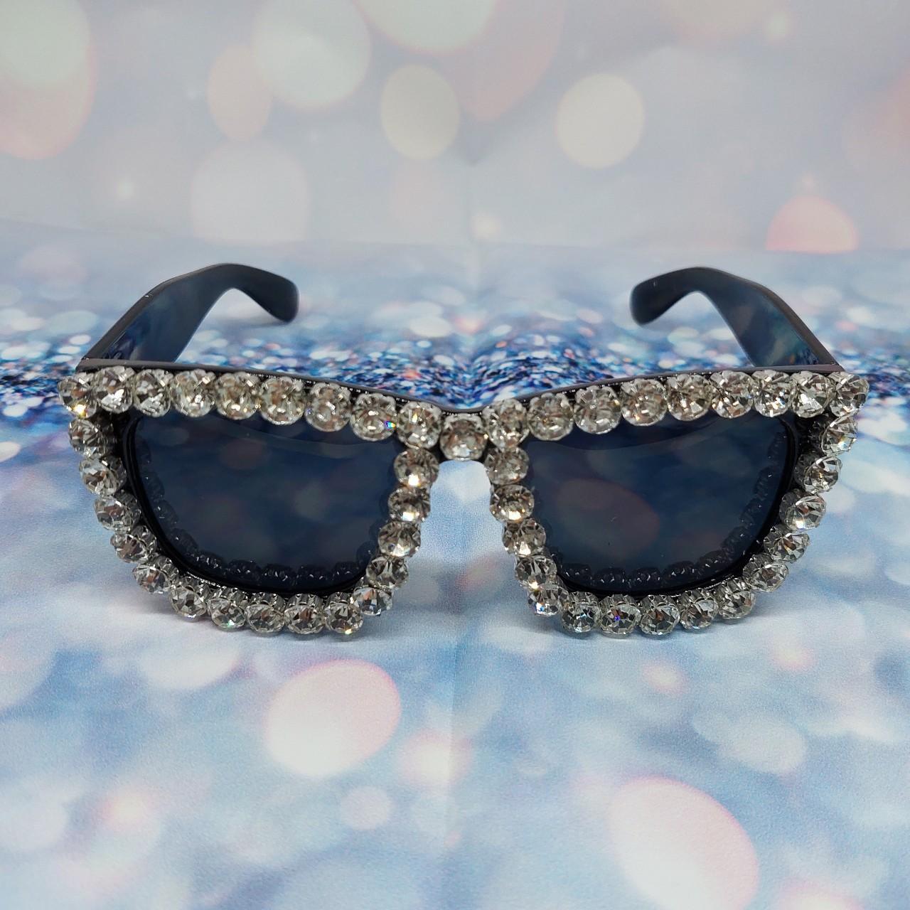 Oversized rhinestone studded sunglasses 👓 - Depop