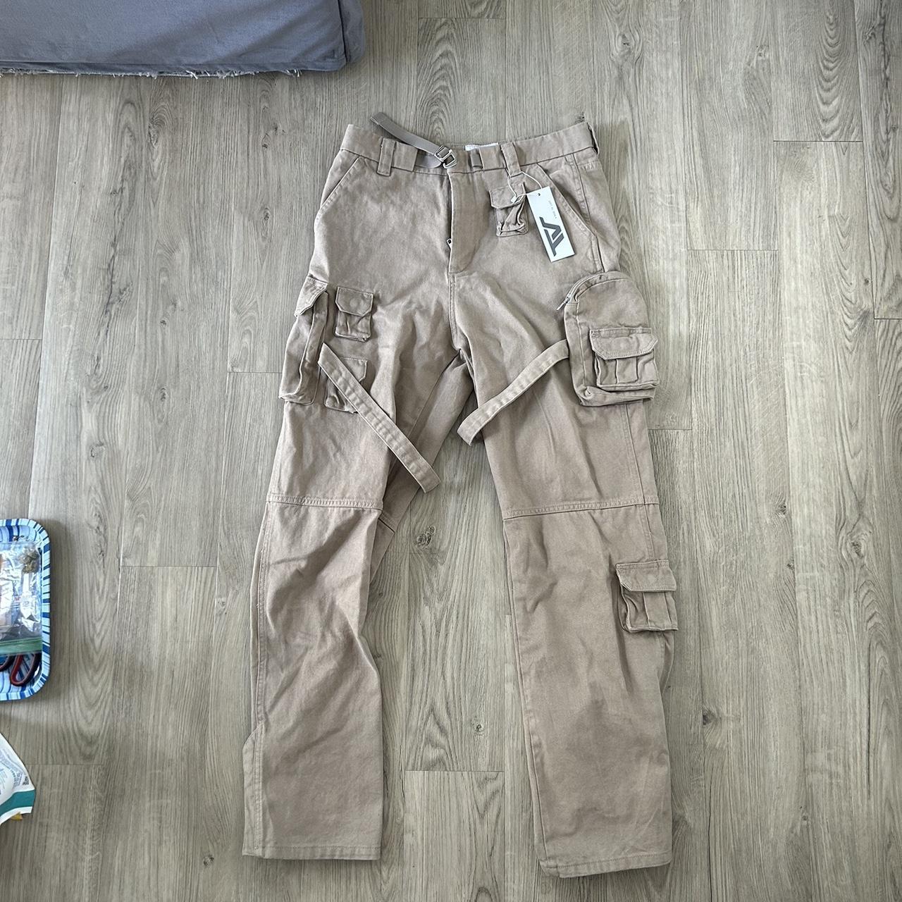 TRENDTVISION beige bondage cargo pants - Depop